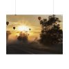 Hot Air Balloon in Sunset Poster