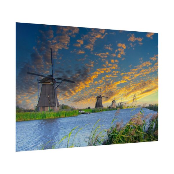 Wind Turbine in Sunset Poster