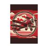 92410-130.jpg Vintage Red Biplane Flying Through the Sky Poster