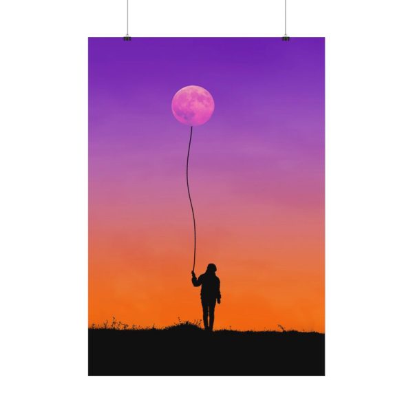 Abstract Moon Balloon Poster