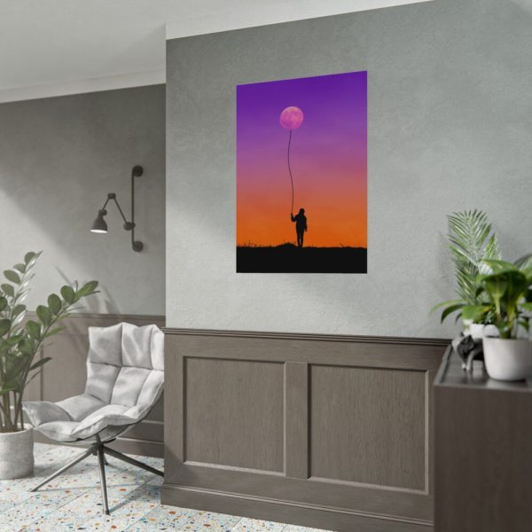 Abstract Moon Balloon Poster