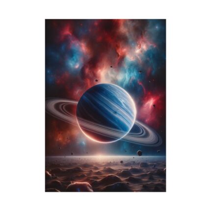 The Drama of Gas Giant With Its Majestic Rings Framed Poster