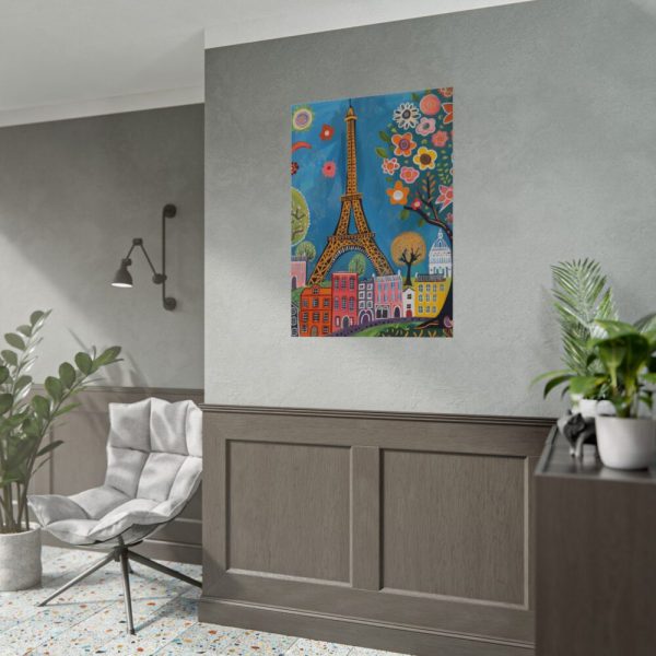 92410-54.jpg Colorful Illustration Paris and Eiffel Tower Poster