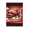 92411-130.jpg Vintage Red Biplane Flying Through the Sky Poster