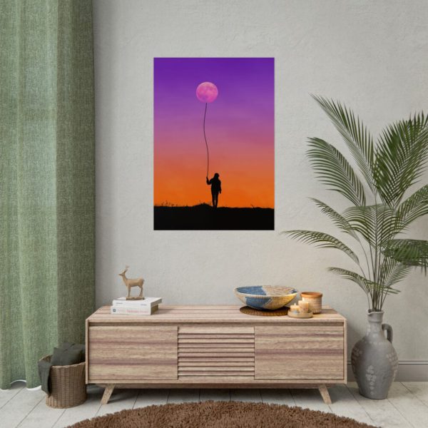 Abstract Moon Balloon Poster