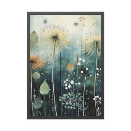 Abstract Dandelion Meadow Art Framed Poster