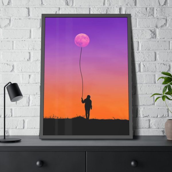 Abstract Moon Balloon Framed Poster
