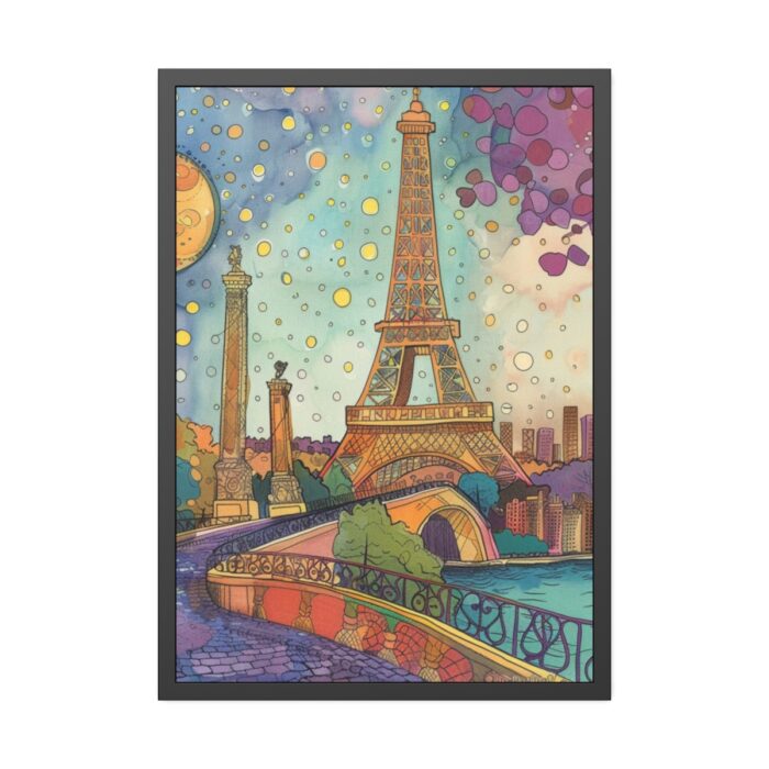 Whimsical Paris France Art Print Framed Poster - Image 5