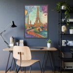 Whimsical Paris France Art Print Framed Poster - Image 7
