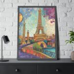 Whimsical Paris France Art Print Framed Poster - Image 8