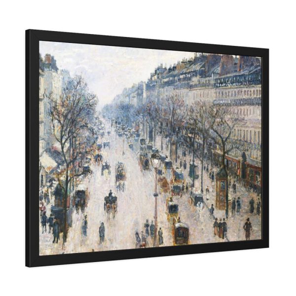 The Boulevard Montmartre on a Winter Morning Framed Poster