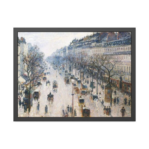 The Boulevard Montmartre on a Winter Morning Framed Poster