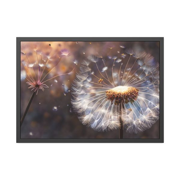 93854-156.jpg Dandelion Seeds Flower Head in Close Up Framed Poster