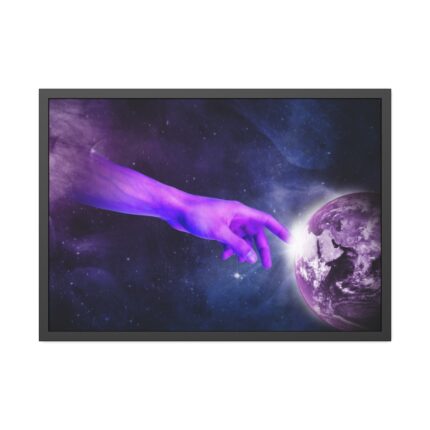 Surreal Hand Planet Heaven Framed Poster