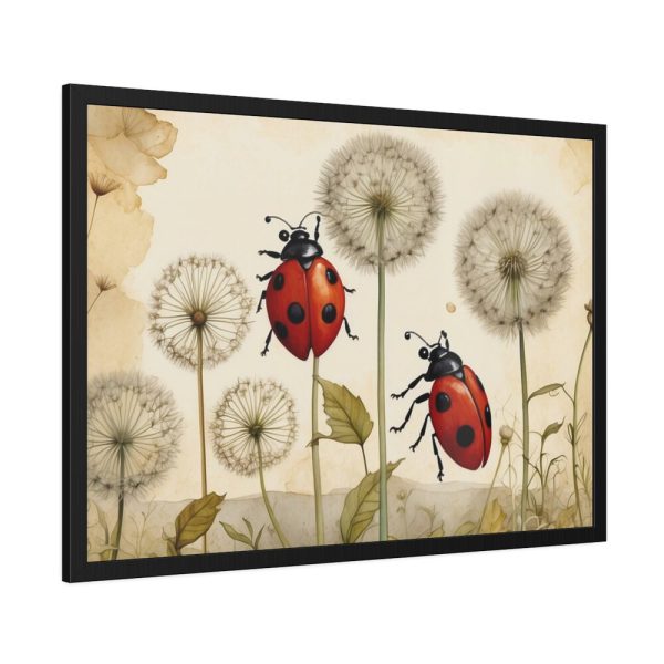 93854-165.jpg Watercolor Meadow Flowers With Ladybug Framed Poster