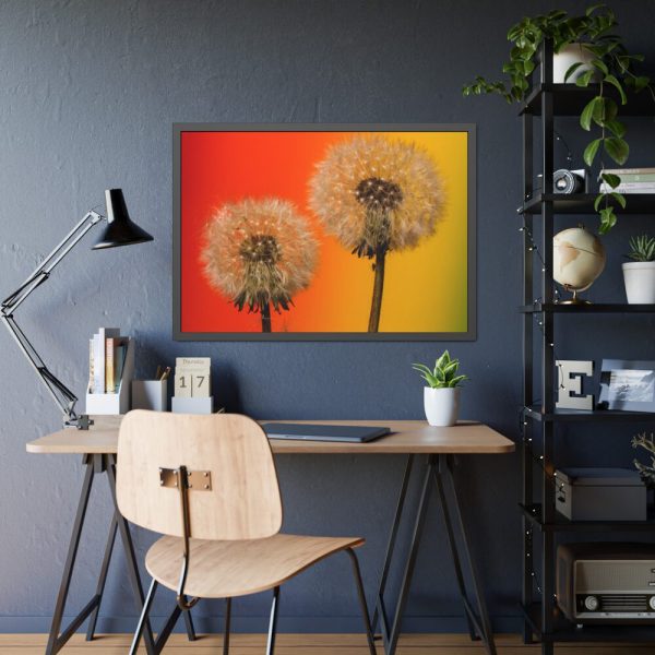 93854-214.jpg Dandelion on Yellow Background Framed Poster