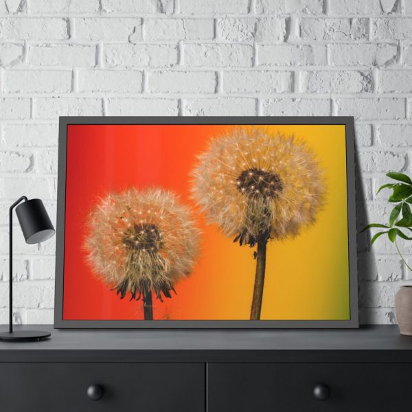 93854-215.jpg Dandelion on Yellow Background Framed Poster