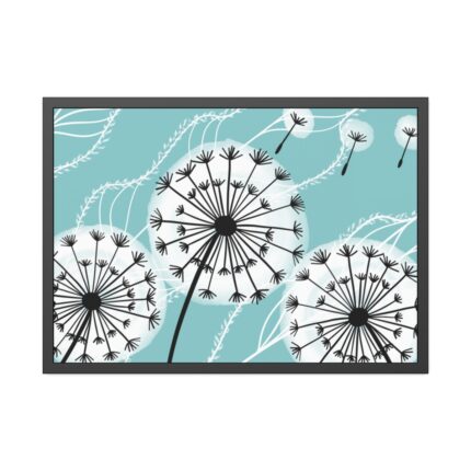 Fluffy Dandelion Illustration Framed Poster