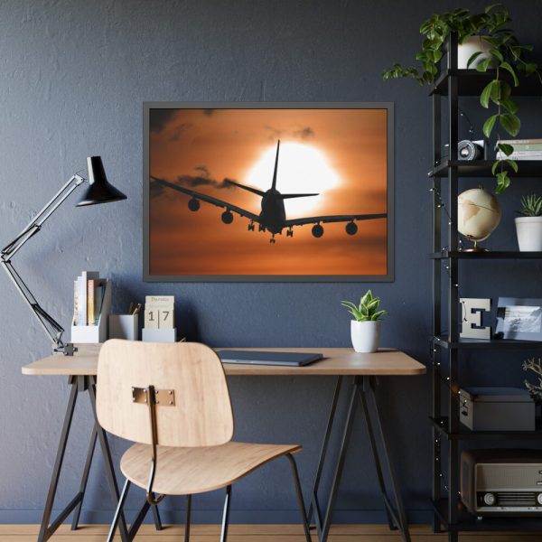 93854-258.jpg Airplane During Golden Hour Framed Poster