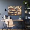 Yellow Vintage Biplane With Radial Engine Framed Poster
