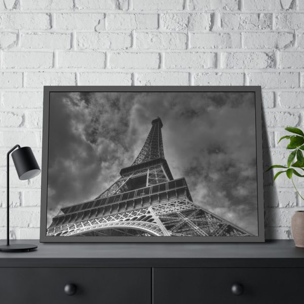 93854-39.jpg Gray Image of Eiffel Tower, Paris Framed Poster