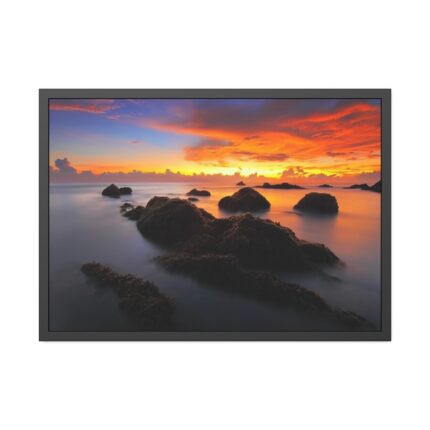 Seascape in Sunset Framed Poster