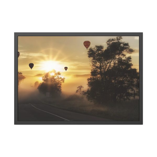 93854-420.jpg Hot Air Balloon in Sunset Framed Poster