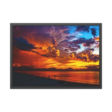 Beach Lagoon Sunset Framed Poster