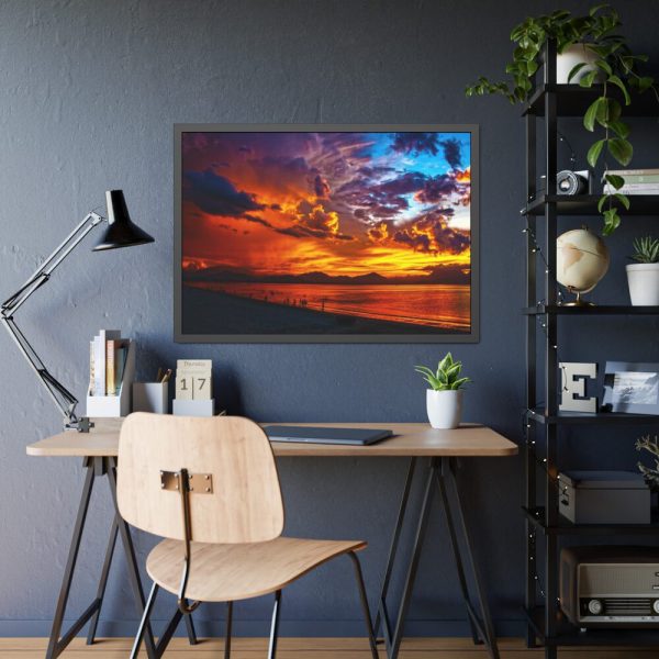 93854-462.jpg Beach Lagoon Sunset Framed Poster