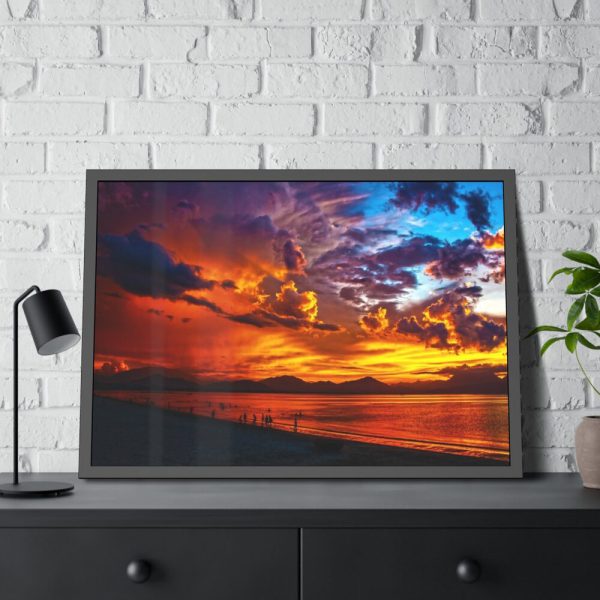 93854-463.jpg Beach Lagoon Sunset Framed Poster