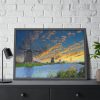 Wind Turbine in Sunset Framed Poster