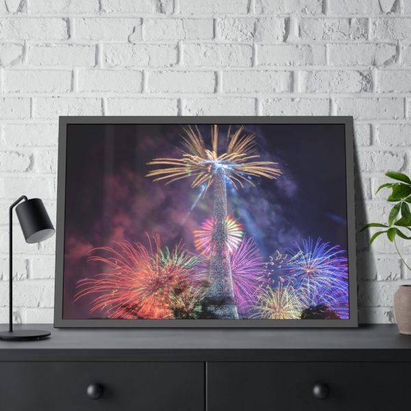 93854-51.jpg Fireworks at Eiffel Tower, Paris Framed Poster