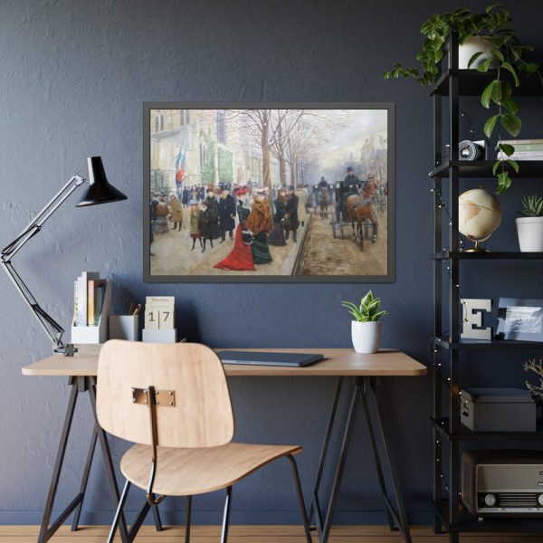 93855-102.jpg Paris Street Scene Framed Poster