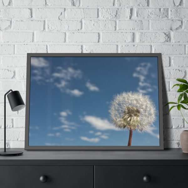 93855-111.jpg Dandelion and Blue Sky Framed Poster