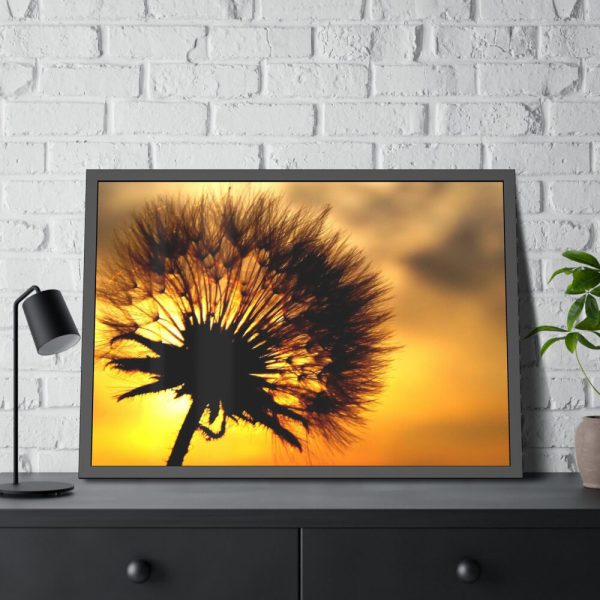 93855-115.jpg Dandelion and Sunset Framed Poster