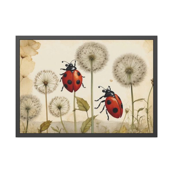 93855-164.jpg Watercolor Meadow Flowers With Ladybug Framed Poster