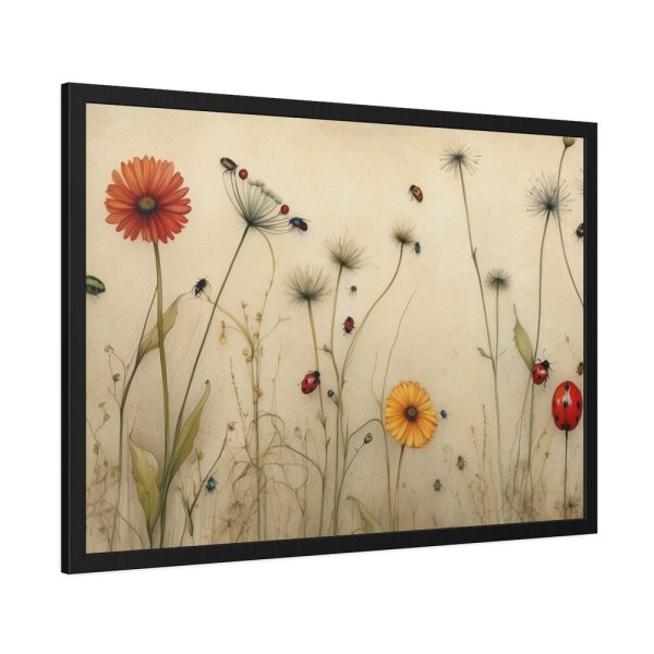 93855-169.jpg Dandelion With Ladybug Framed Poster