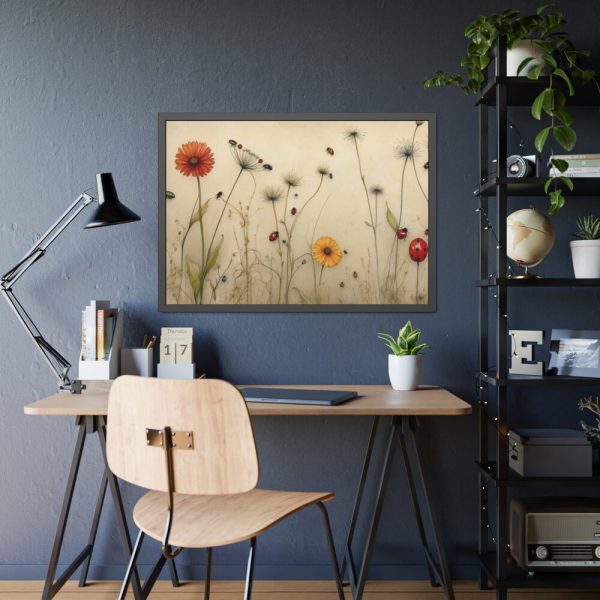 93855-170.jpg Dandelion With Ladybug Framed Poster
