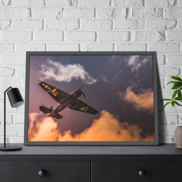 93855-195.jpg Ground View of an Old War Plane Framed Poster