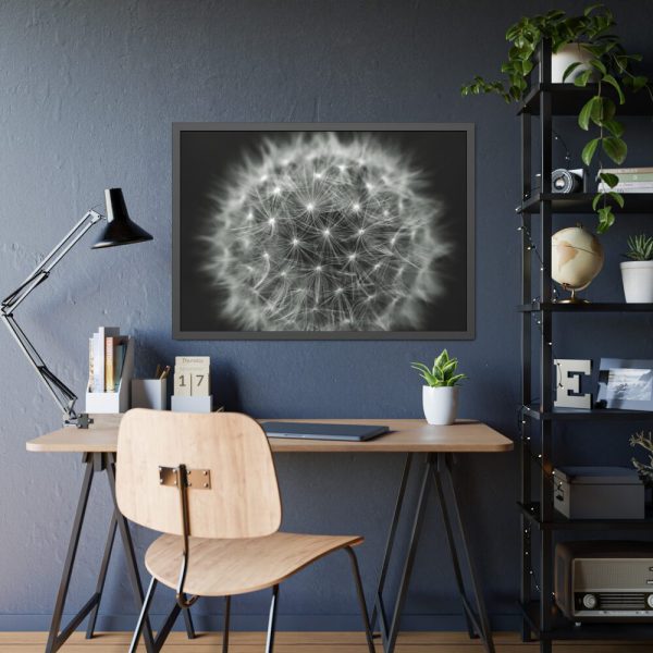 Dandelion Light Effect Framed Poster