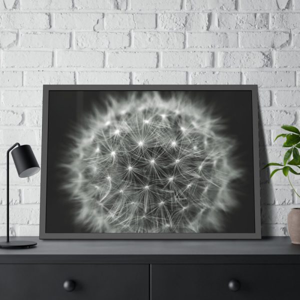 Dandelion Light Effect Framed Poster