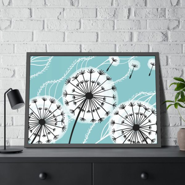93855-223.jpg Fluffy Dandelion Illustration Framed Poster