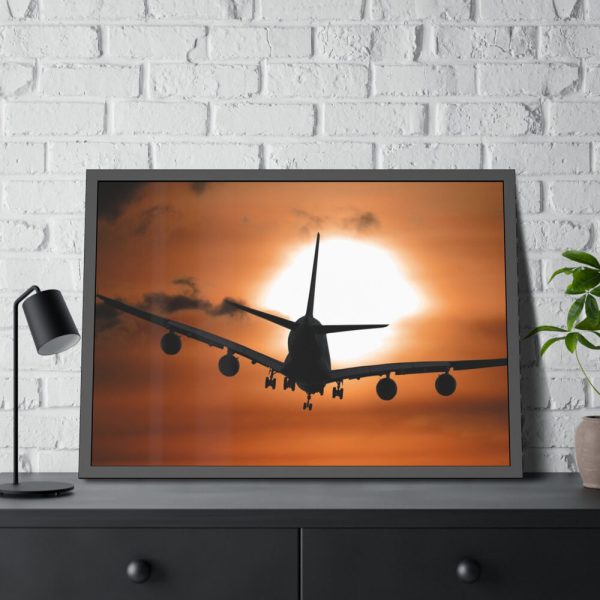 93855-259.jpg Airplane During Golden Hour Framed Poster