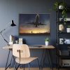 93855-294.jpg Man With Airplaine in Landscape Framed Poster