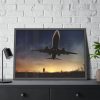 93855-295.jpg Man With Airplaine in Landscape Framed Poster