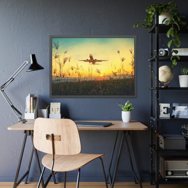 93855-298.jpg Grass, Sky, Nature, Airport Framed Poster