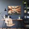 93855-322.jpg Floatplane Docked on Serene Lake at Sunrise Framed Poster