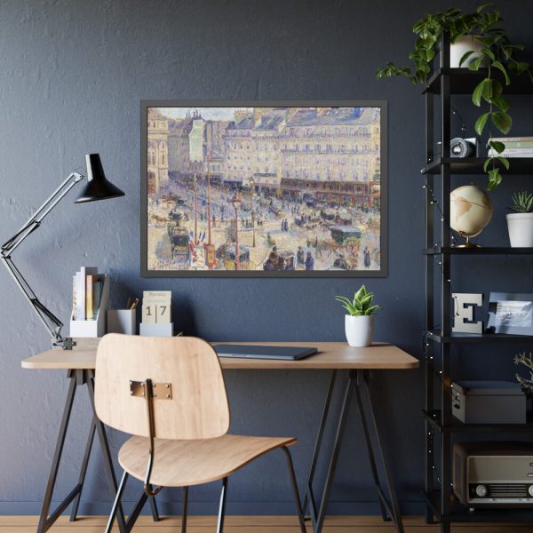 The Place du Havre, Paris by Camille Pissarro Framed Poster