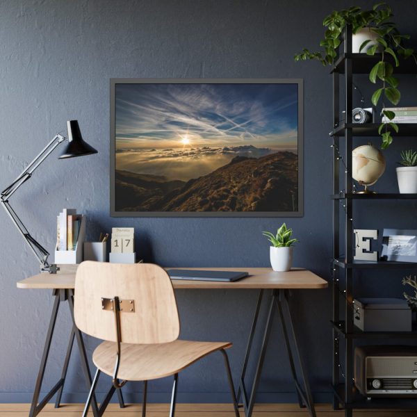 93855-426.jpg Dawn Sun Mountain Framed Poster