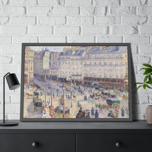 The Place du Havre, Paris by Camille Pissarro Framed Poster